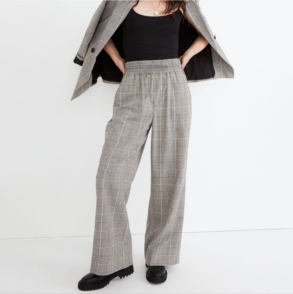 Madewell Carley Wide Leg Pants in Plaid
